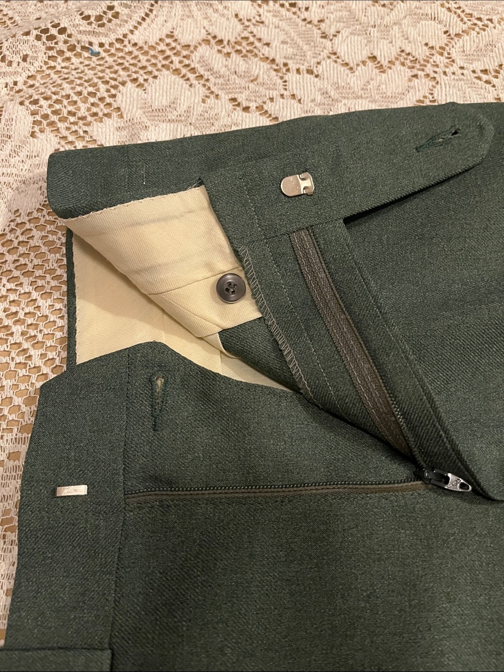 1970s The Attic Union Made Longline Suit Set, Sage Green, Size M Tall - Picture 11 of 14